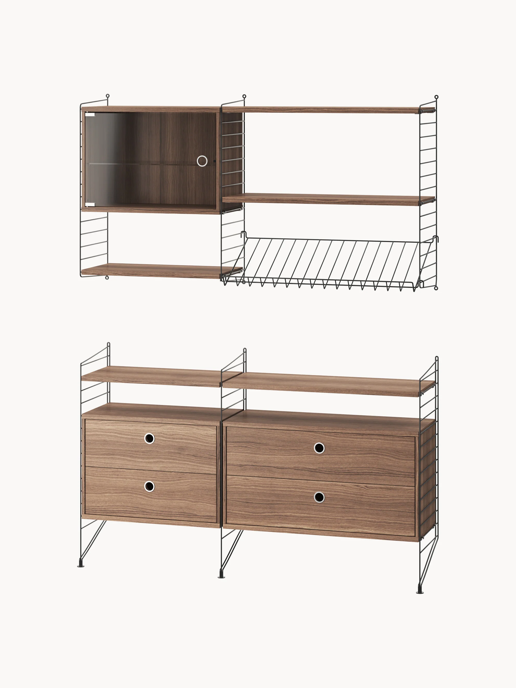 Displaykast String System met draaideur