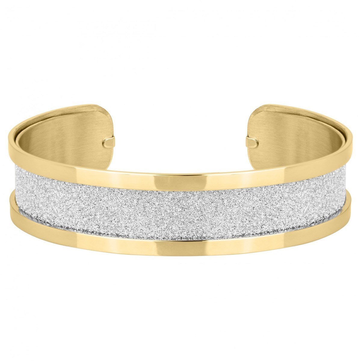 Jonc ouvert en Acier 316L et glitter - jaune brillant