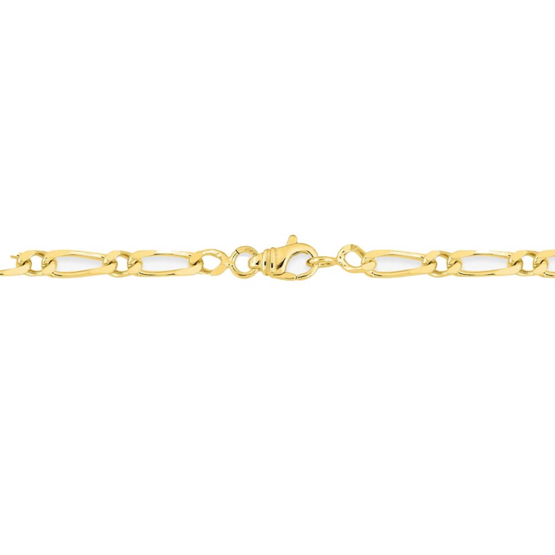 Bracelet Mixte 18 cm - Cheval alterné - Or 18 Carats - Largeur 3 mm