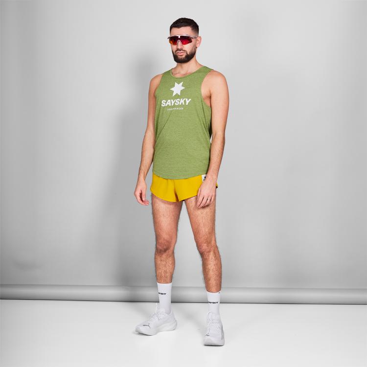 Saysky Logo Combat Pro Singlet Green Melange