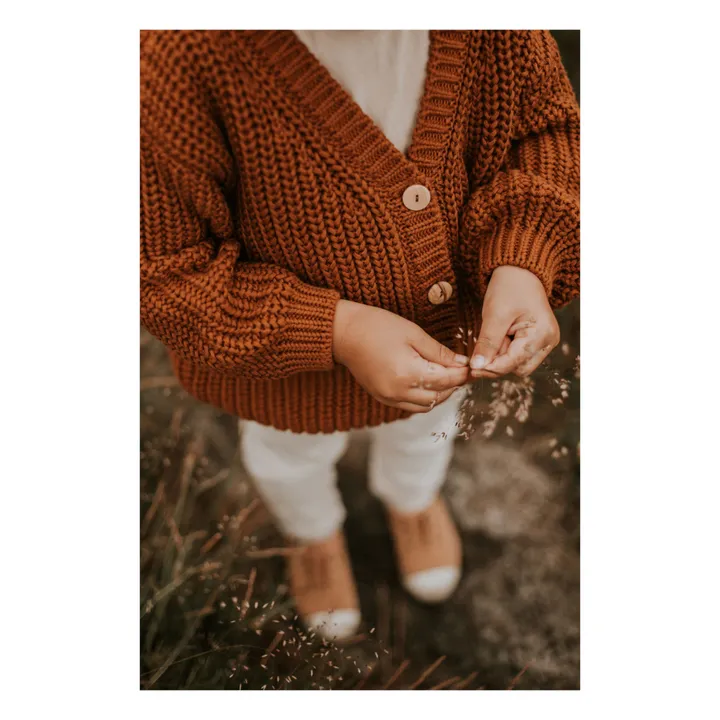 Yuki Cardigan Chunky Coton Bio | Marron