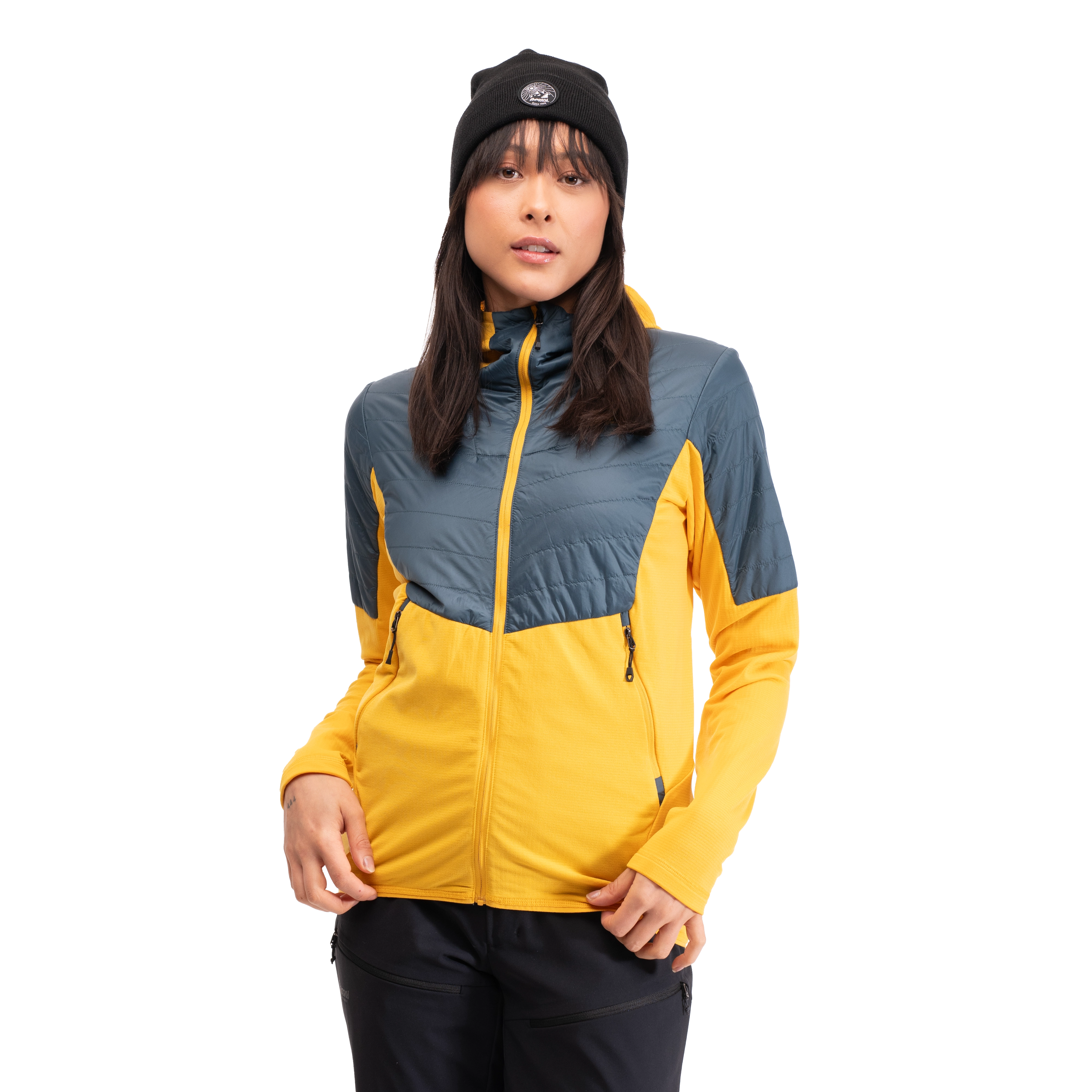 Senja Midlayer Hood W Jacket Light Golden Yellow / Orion Blue