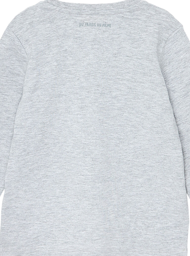 Tee shirt manches longues garçon gris chine