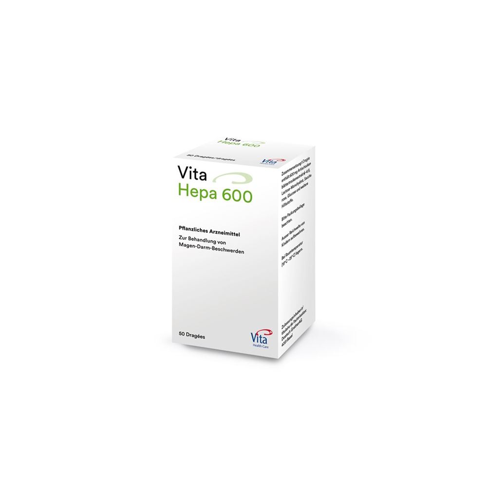 Vita Hepa Drag 600 mg Blist 50 Stk<br>50 Stück, Blister, Überzogene Tablette