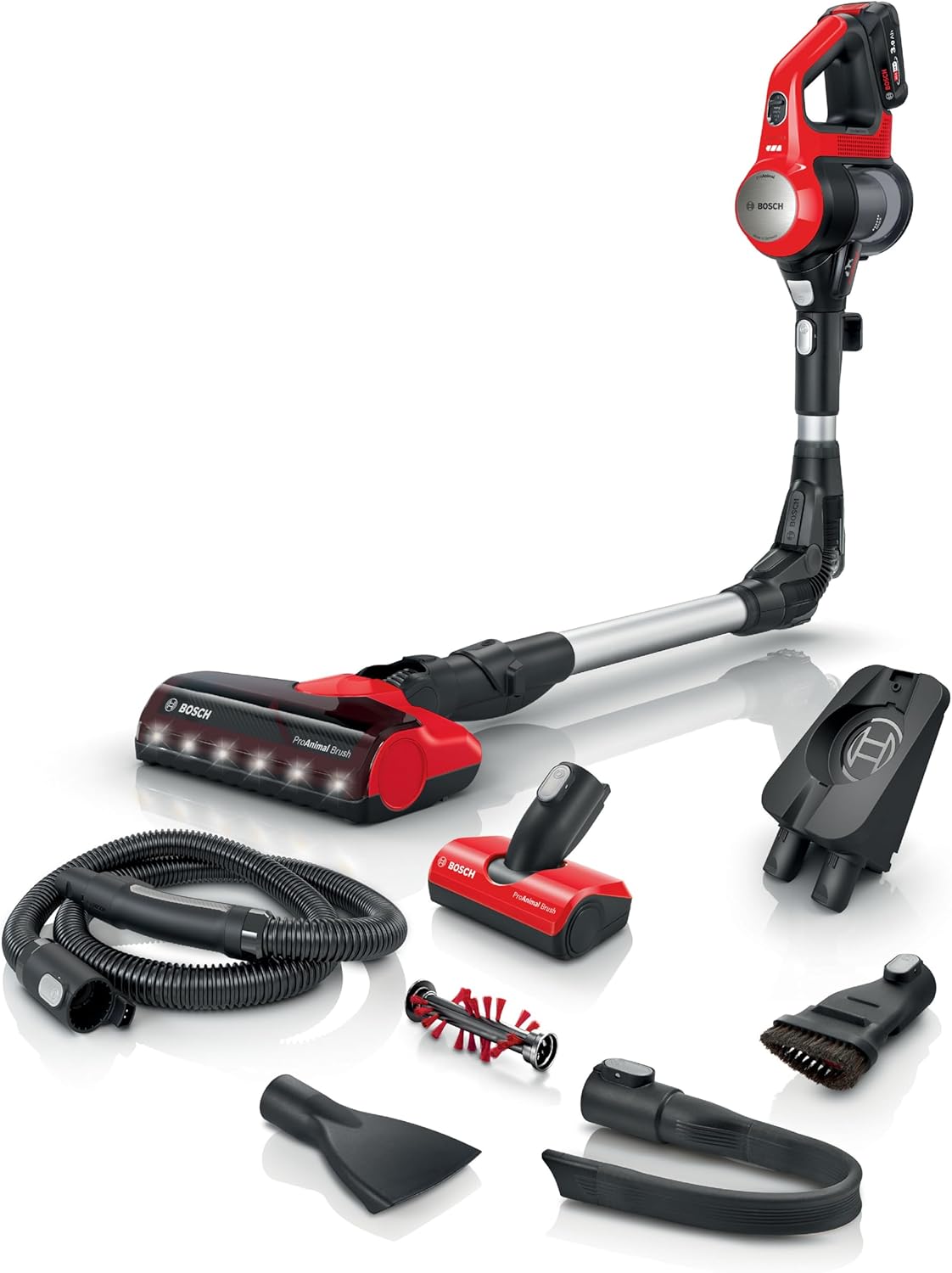 BCS711PET Staubsauger ohne Beutel, mit 18 V Akku, Rot
