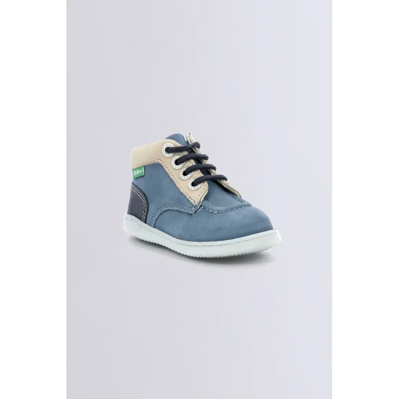 Kickiconic Bleu beige marine BOTTILLONS Cuir  Mixte
