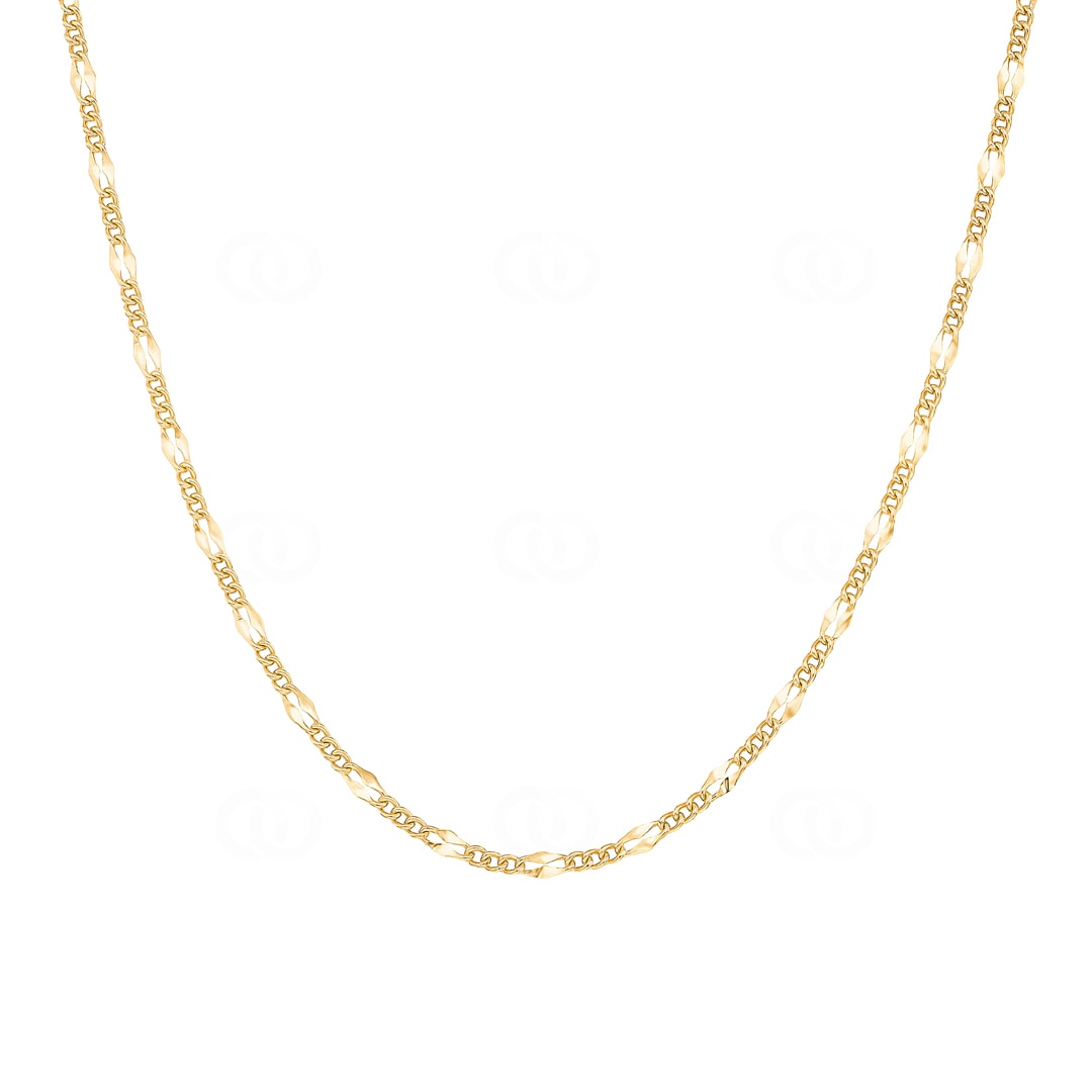 2.2mm Figaro Fantasiekette 750/18 K Gelbgold