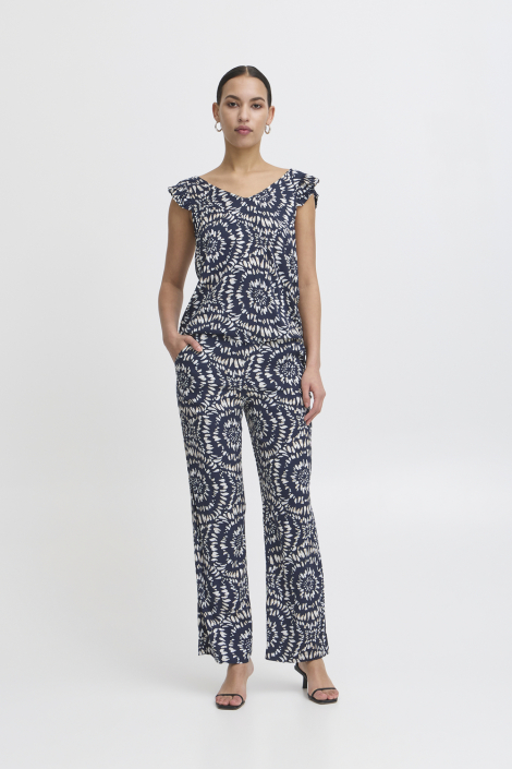 Ichi blauwe dames broek
