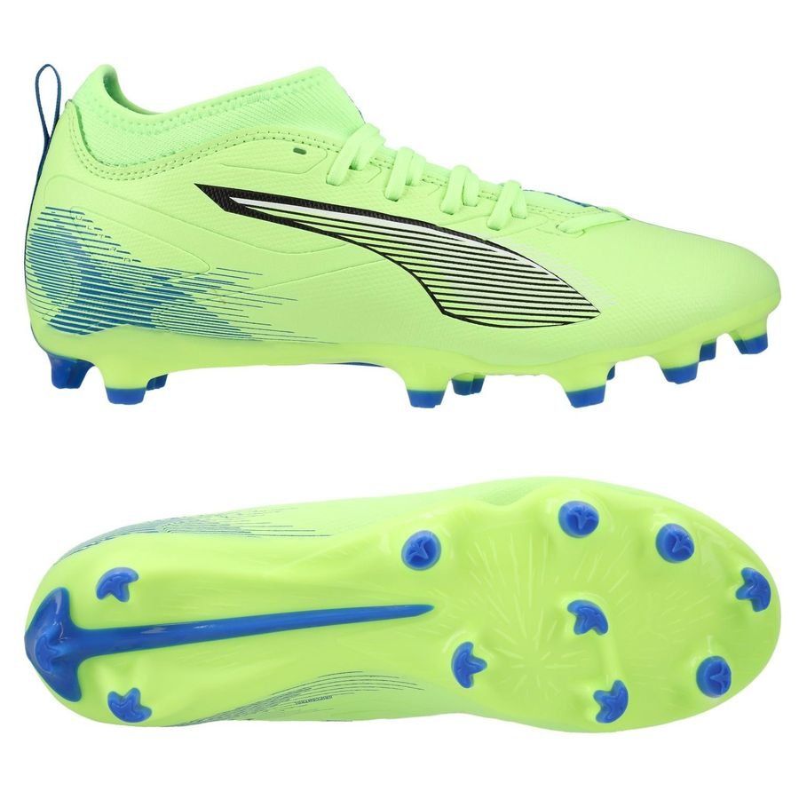 PUMA Ultra 5 Match FG/AG Lights Out - Fizzy Apple/Blanc/Bleu Enfant
