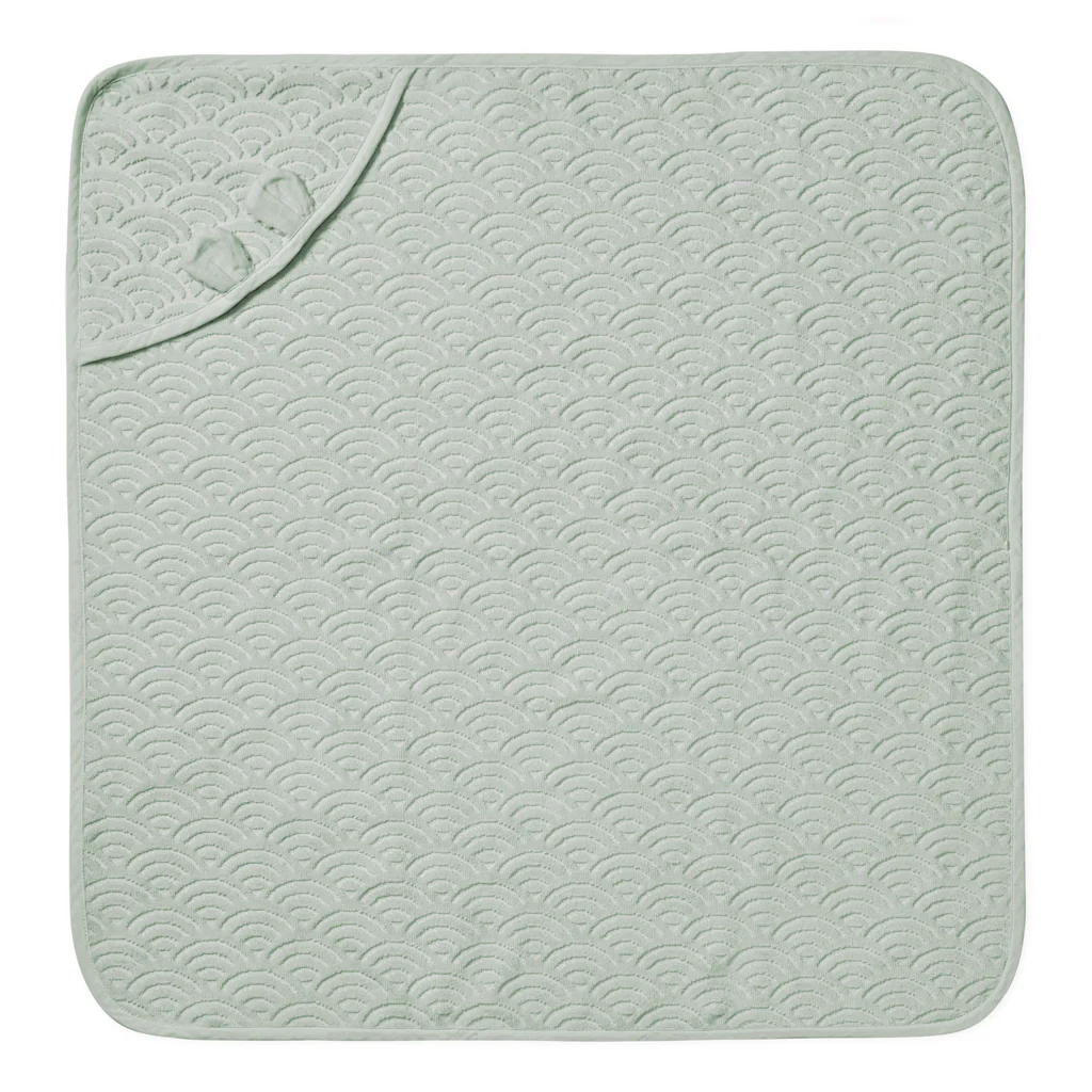 Håndklæde med hætte og ører, Baby - GOTS Dusty Green