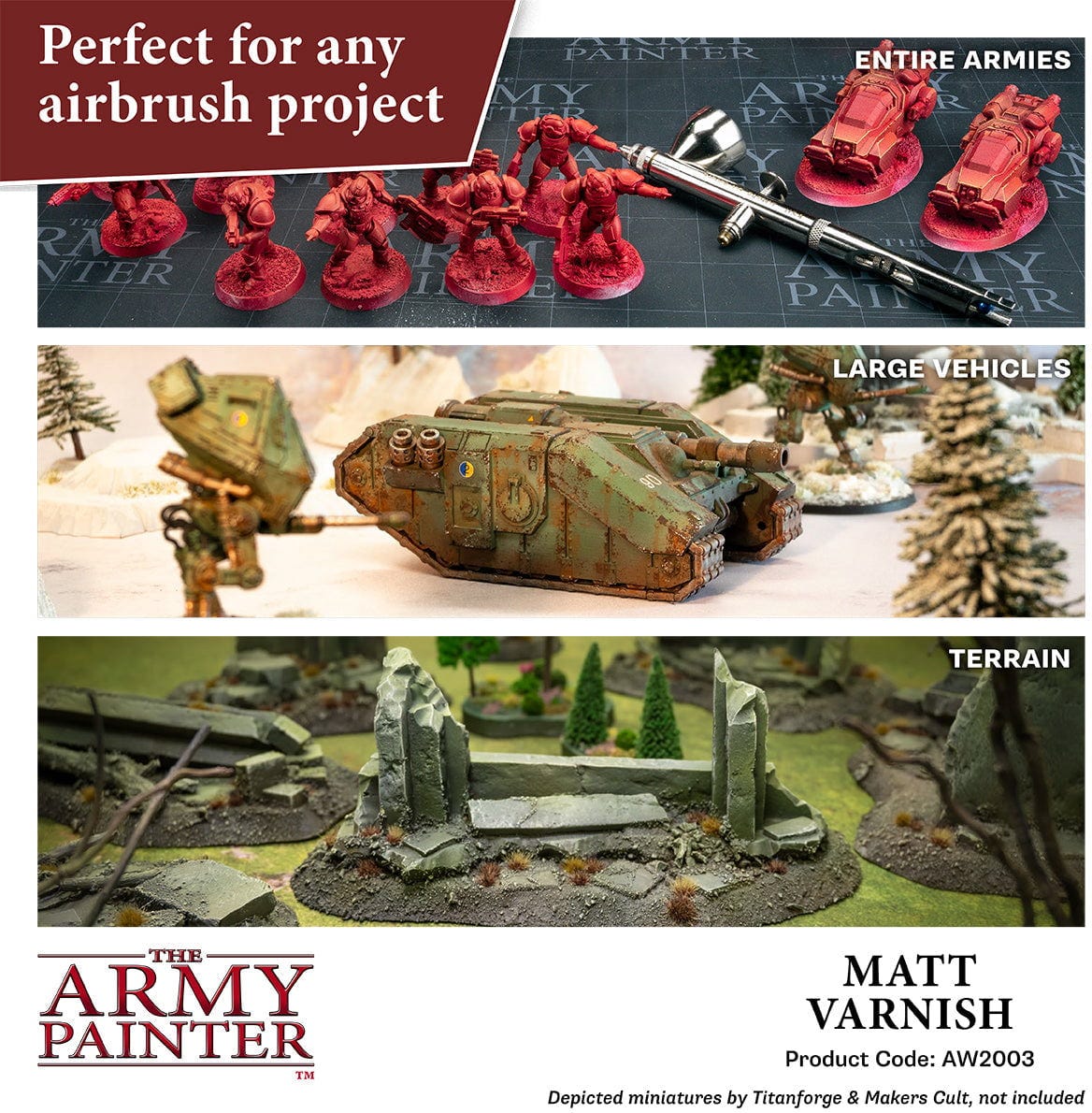 The Army Painter  Warpaints Air Varnish, Anti-shine (100 ml)    Schutzlack für langlebige Miniaturen