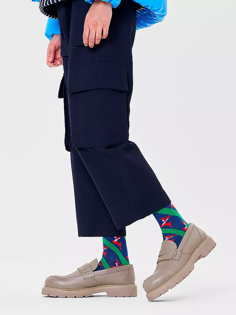 HAPPY SOCKS Herren Socken REINDEER 41-46 navy dunkelblau