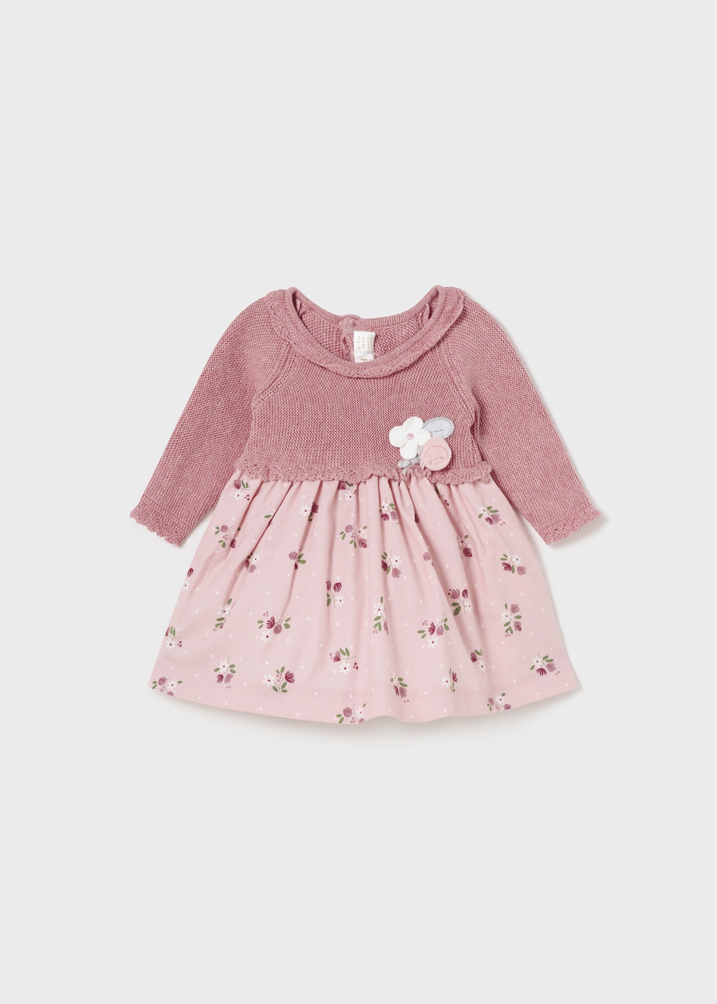 Vestido de malha combinada Better Cotton para recém-nascidos