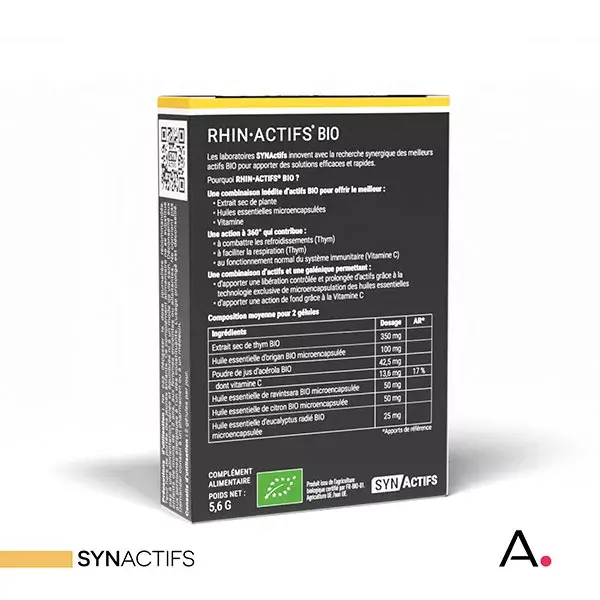 Aragan - Synactifs - Rhinactifs® BIO - Alívio Respiratório - Tomilho - 10 cápsulas