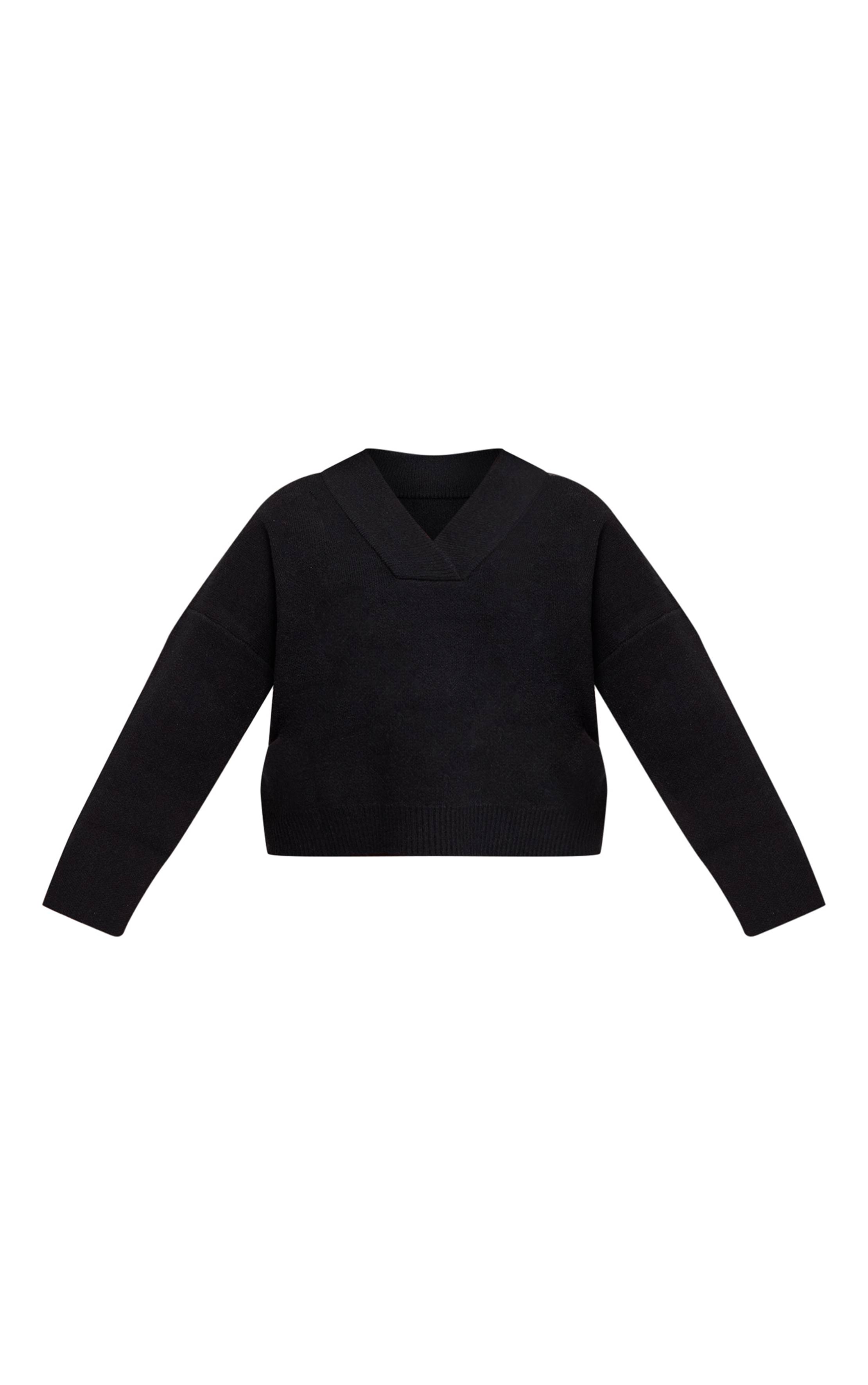 Noir Synthétiquell Col Châle Encolure V Profonde Coupe Ample Grande Taille