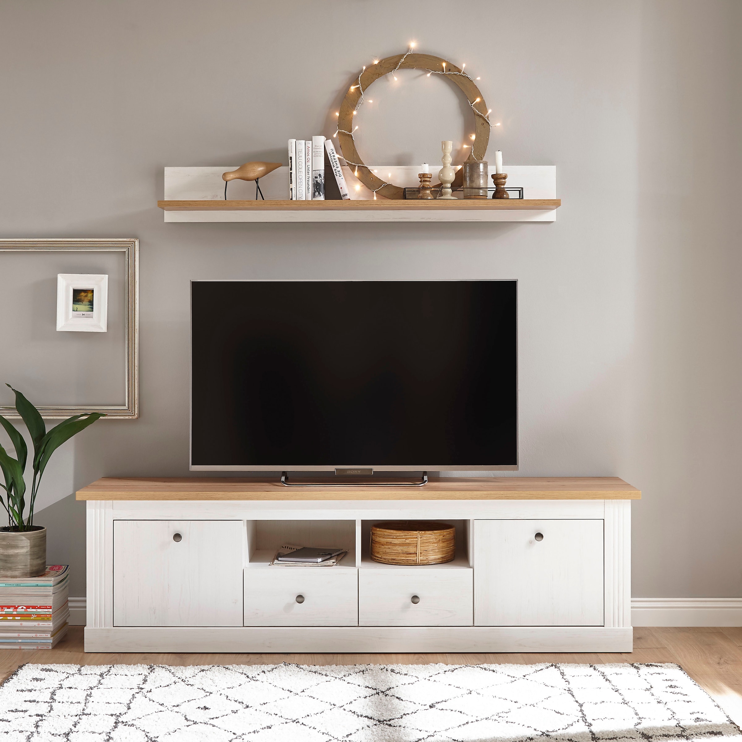 Home affaire Wohnwand »Westminster TOPSELLER!« Set, Lowboard und Wandregal, 2 Stk. tlg.