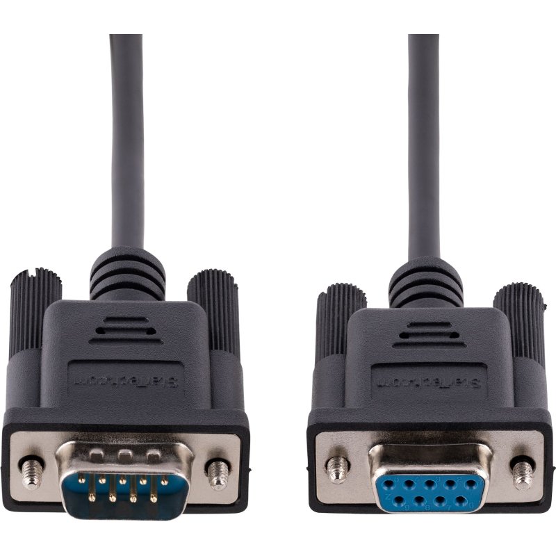 StarTech.com Câble Série RS232 Null Modem de 3m - Cordon DB9 Mâle Femelle - Câble Série Croisé avec Blindage Al-Mylar - Port série COM, Compatible avec les Appareils DTE, Noir, F/M