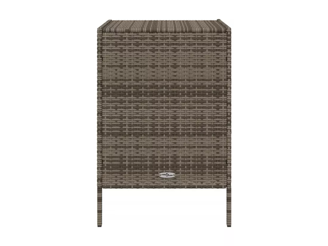 Armoire de rangement de jardin et 3 tiroirs gris résine tressée