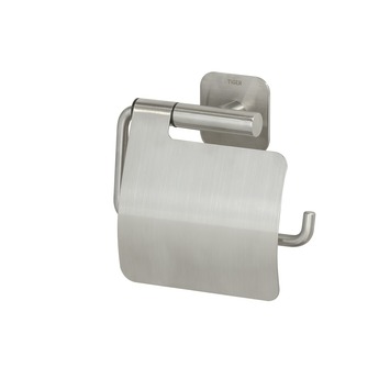 Tiger Toiletrolhouder Colar RVS met Klep