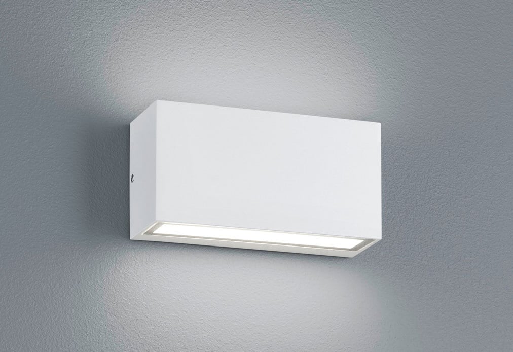 TRIO LED Außenwandleuchte TRENT 7 cm Alu weiß