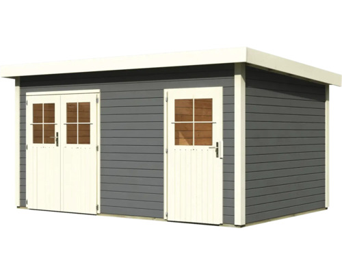 Karibu Krähenau 2 tuinhuis, 456 x 303 cm, terragrijs