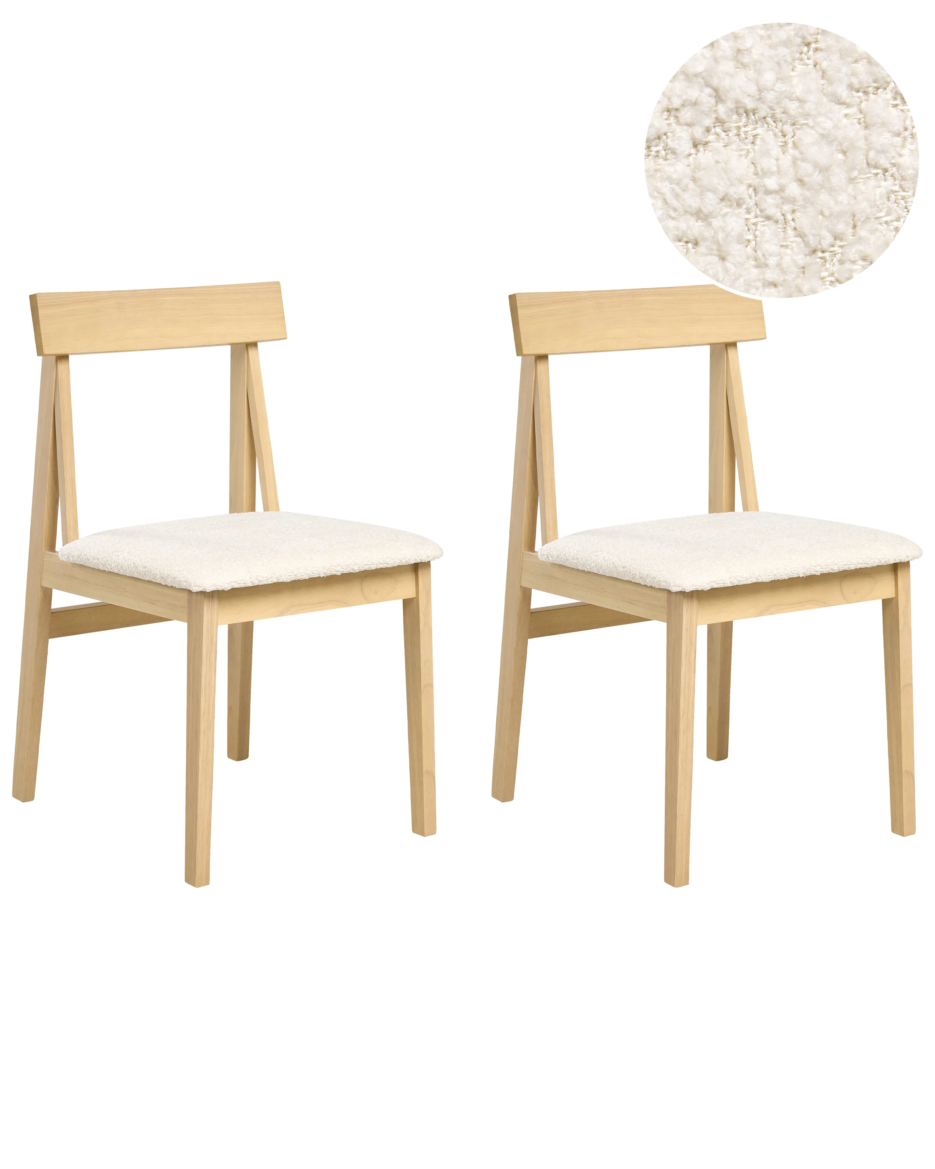 Set van 2 eetkamerstoelen ISLE Hout Lichtbruin/beige