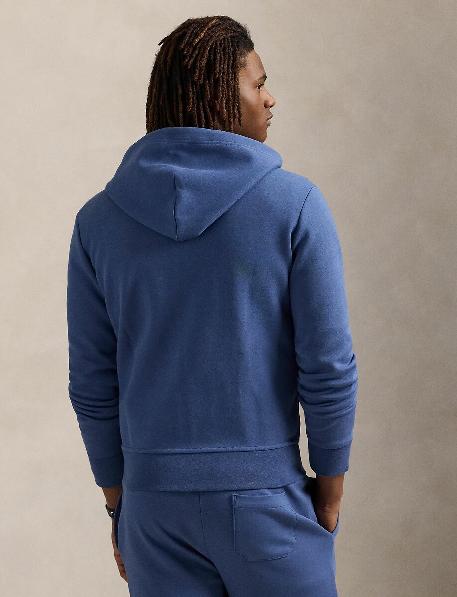 POLO RALPH LAUREN<br>Moletom com capuz em malha dupla e zíper