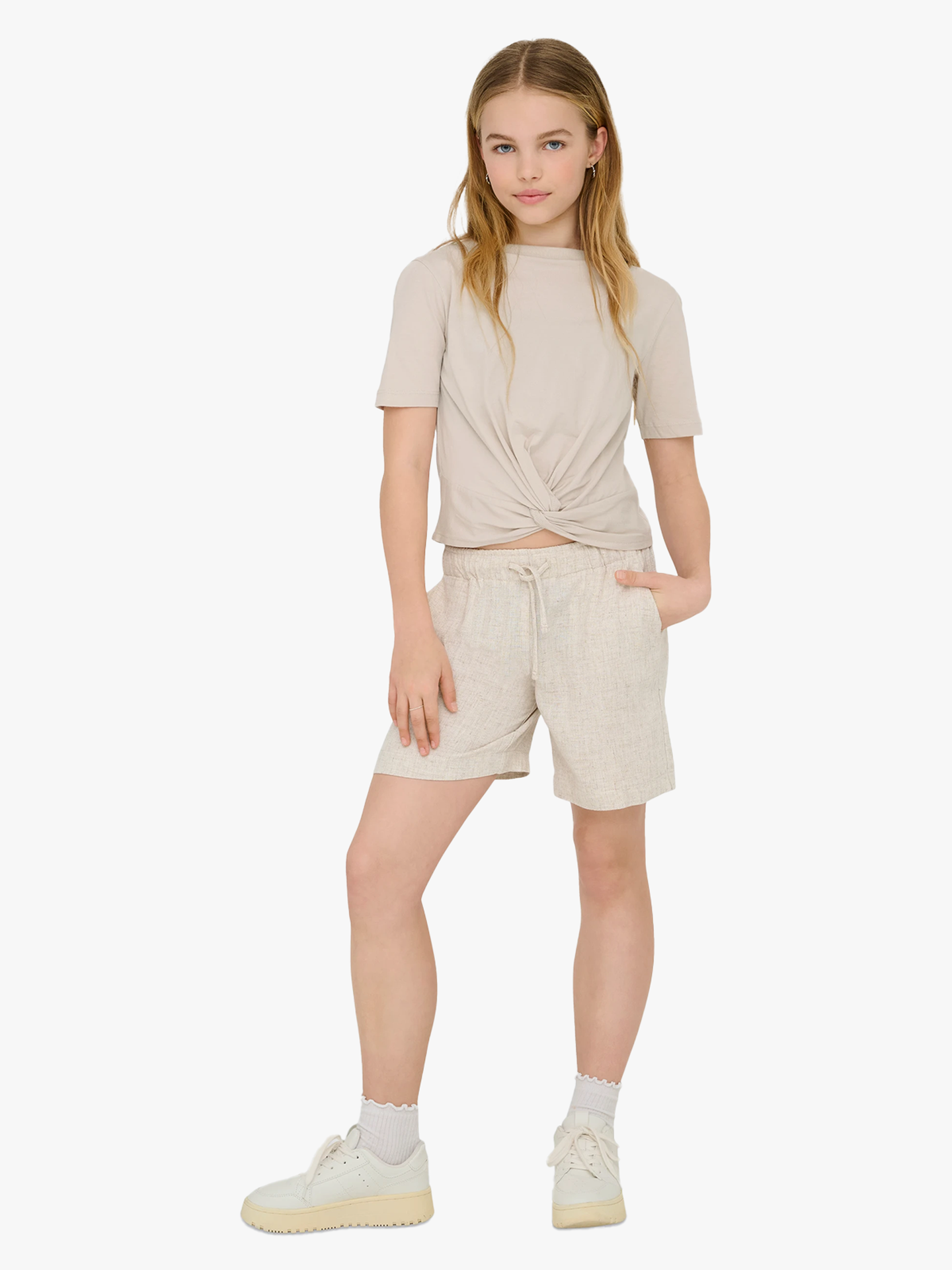 Siesta Pull-Up Linen Blend Shorts
