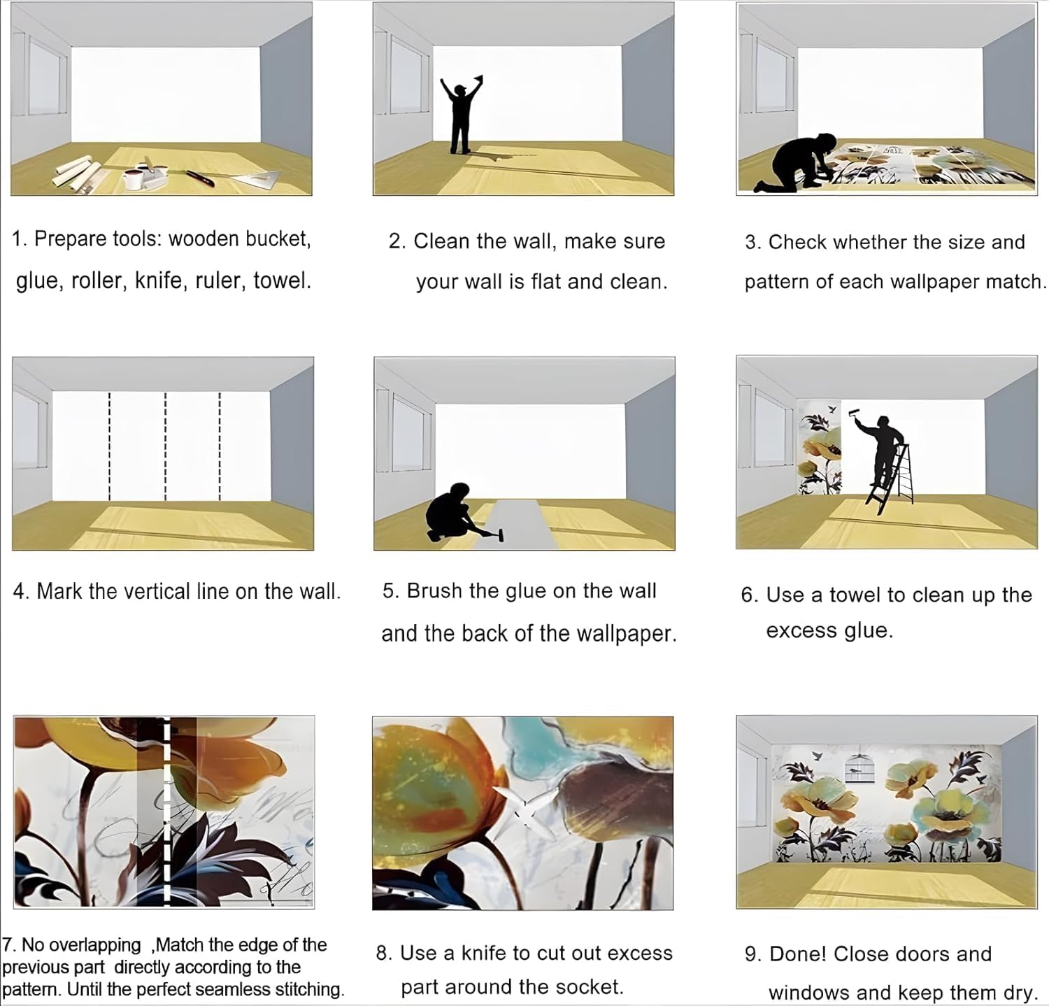 Art Murals Fototapete Schlafzimmer - Fantasie Wald Mond Moos Wandtapete Aufkleber für Wohnzimmer Küche, Olivgrün 3D Tapete Mural Kinderzimmer TV Hintergrund Wandtapete, 400 x 280 cm