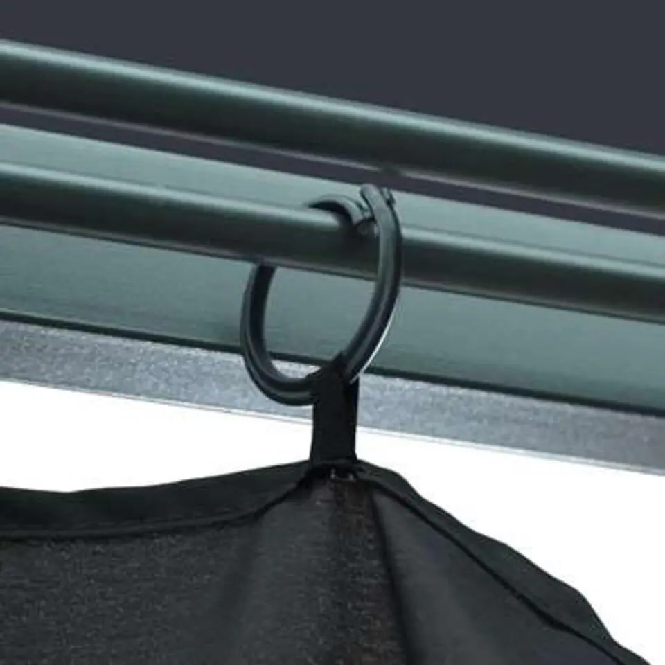VIDAXL Prieel met gordijn 300x300 cm aluminium antraciet