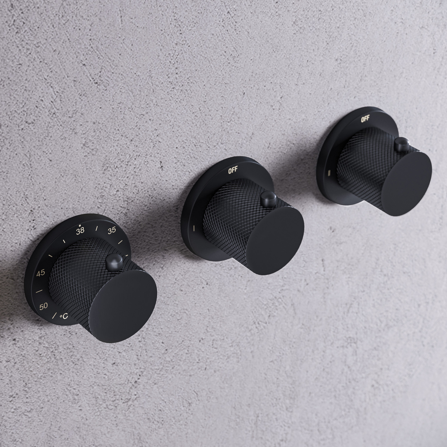 Saniclear Plus Curved thermostaatkraan afbouwdeel zwart mat
