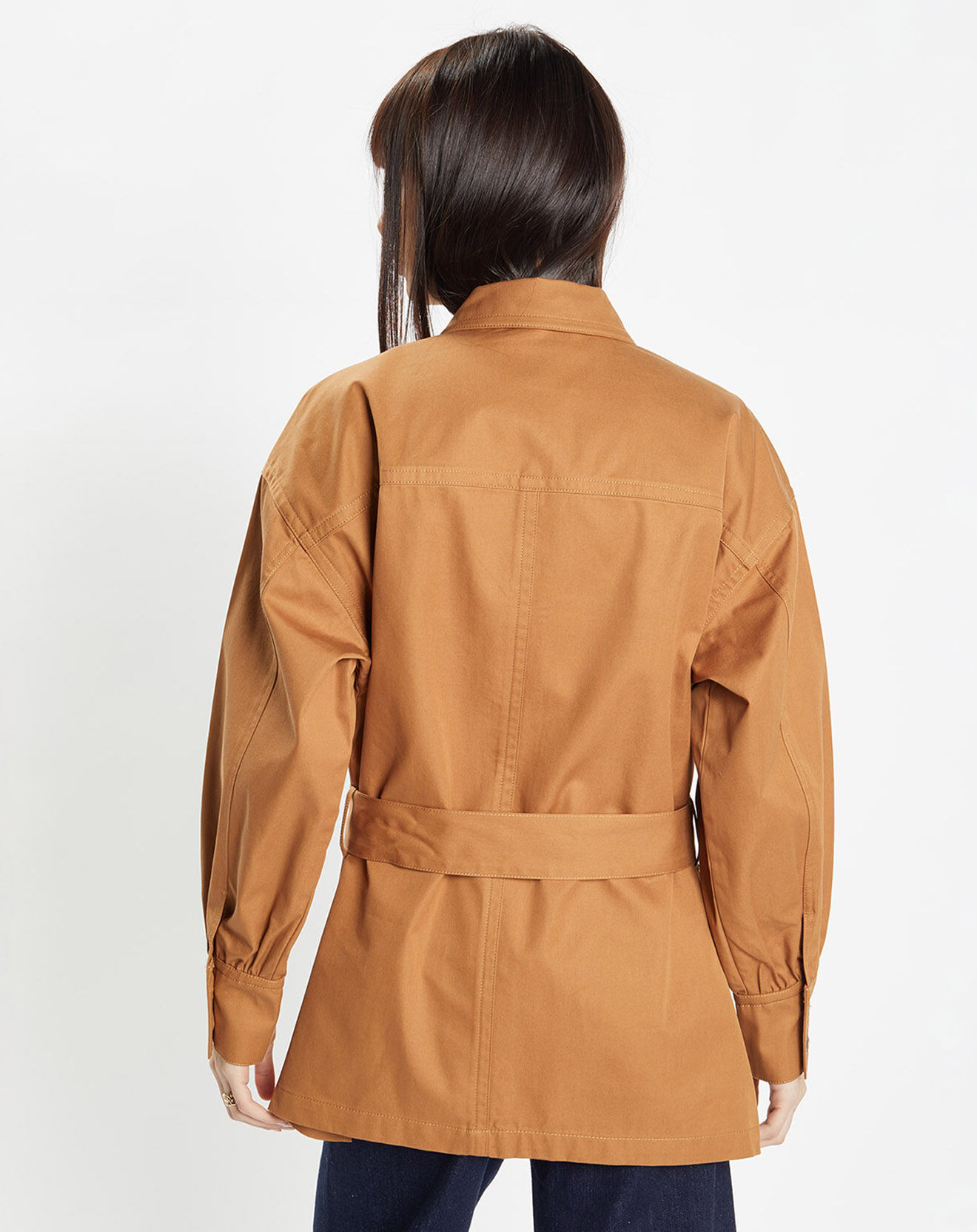 Galeries Lafayette Veste Saharienne en Coton épais camel