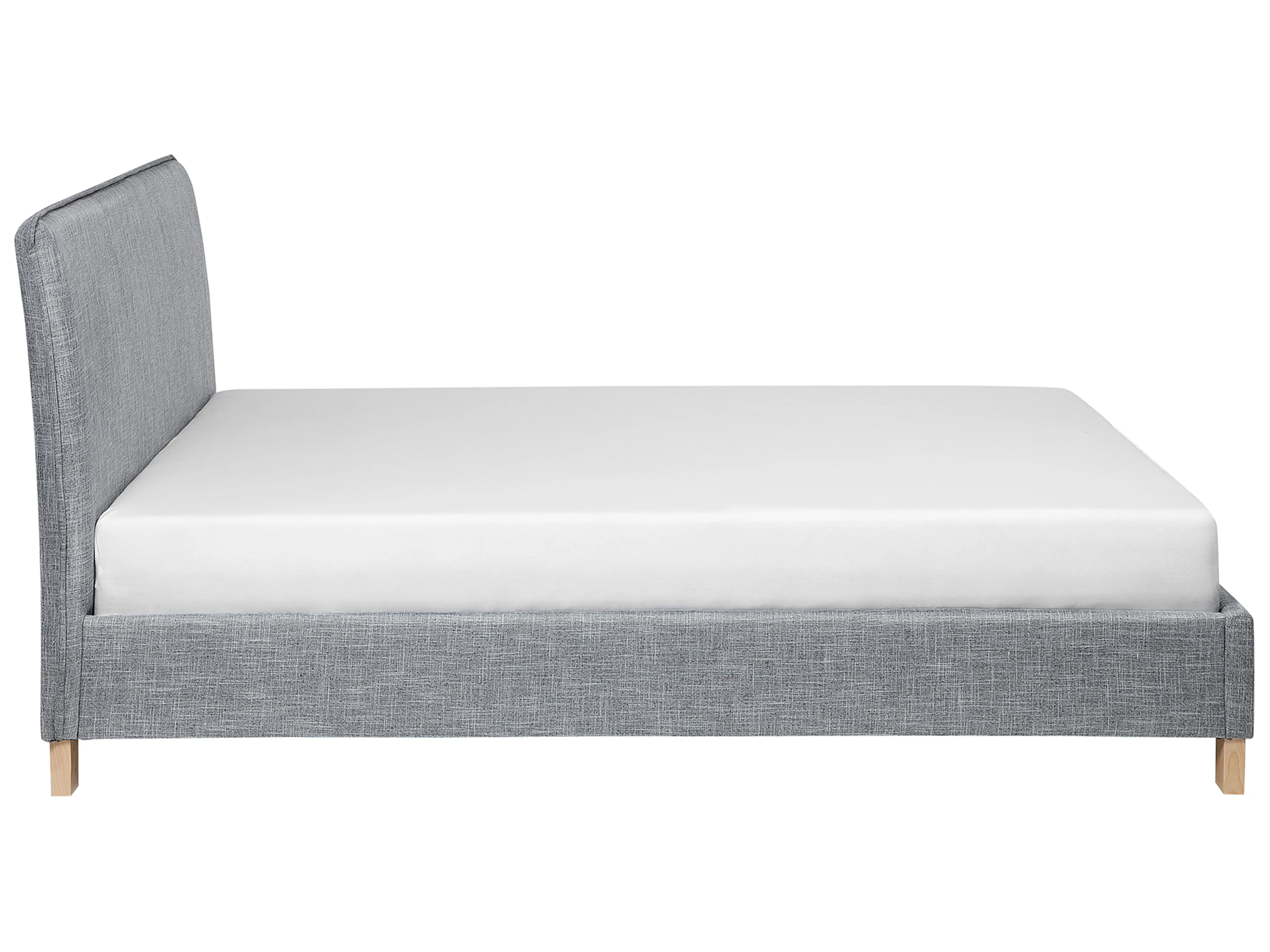 Bed Stof SENNEZ 160 x 200 cm Lichtgrijs