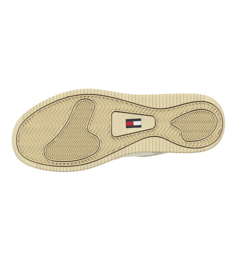 Tênis Tommy Jeans Basket de couro, bege