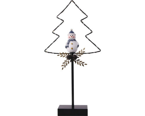 LED kerstboomverlichting Lafiora met sneeuwpop, metaal, warm wit