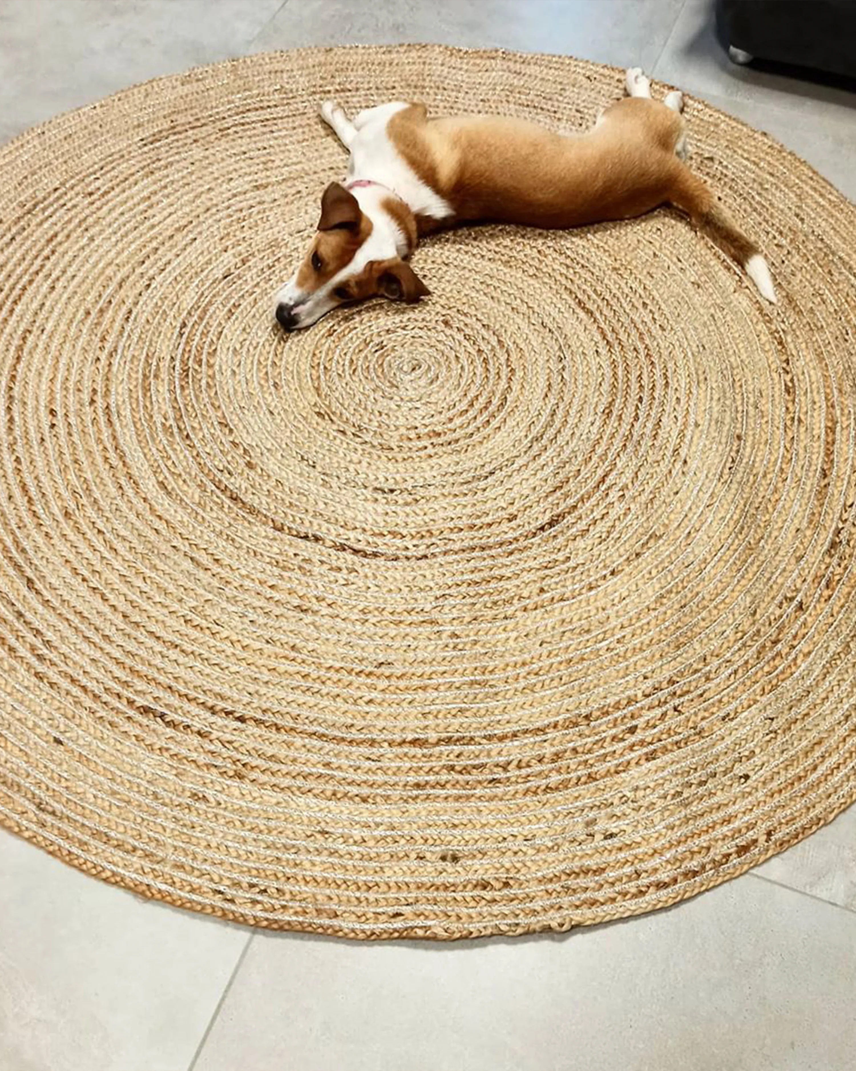 Vloerkleed AKBELEN Beige ø 140 cm Jute