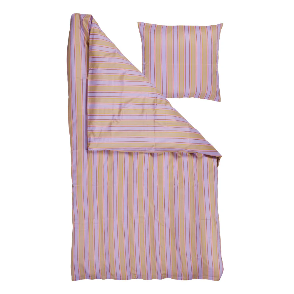 Bahne Interior  Balanced Stripe sengetøj - lilla/sand