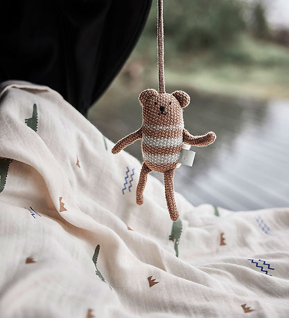 OYOY Spucktücher - 70x70 cm - Krokodil - 2er-Pack - Beige/Olive
