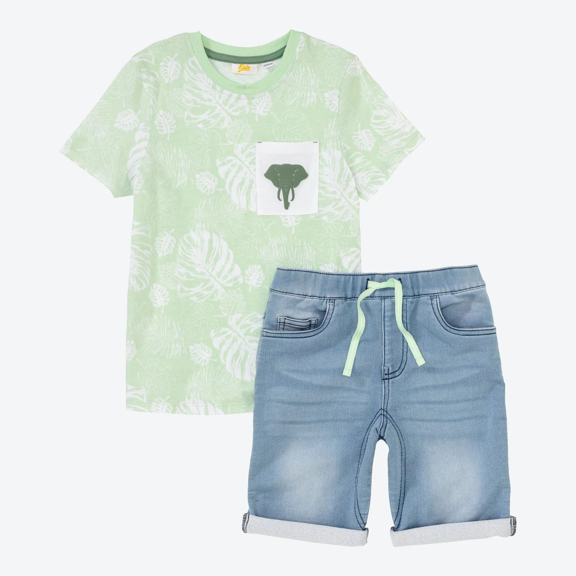 Jungen-Set mit Jeans-Bermudas, 2-teilig