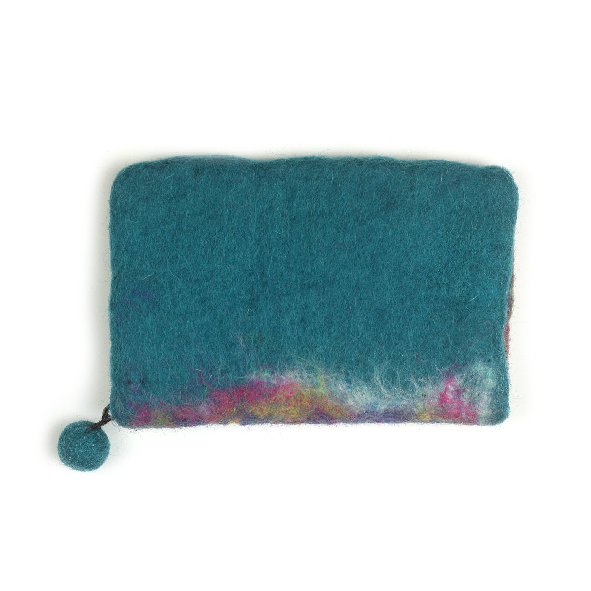 Filz-Tasche 'Blatt', petrol, H 12 cm, B 16 cm günstig bestellen