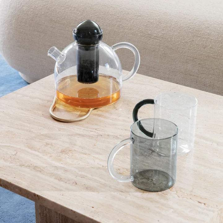 Ferm Living - Distinct Couchtisch, Travertin-Stein