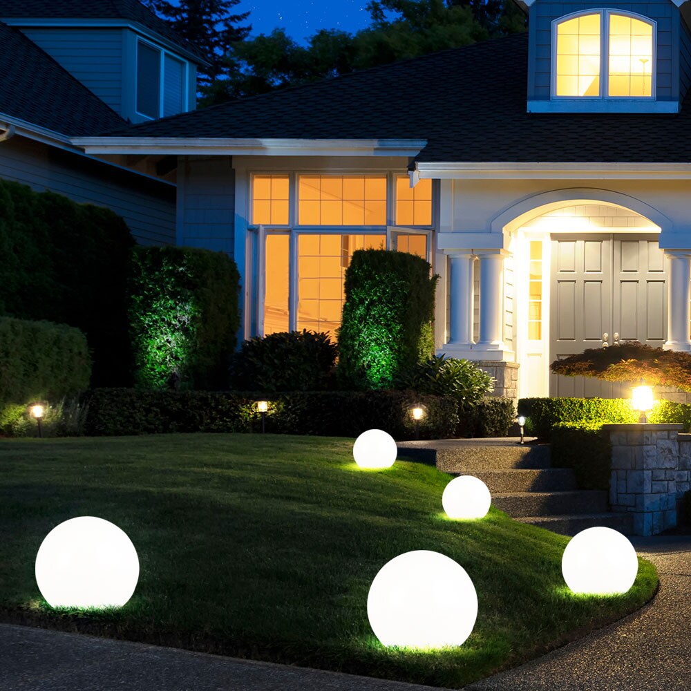 LED Solar Steckleuchte, Kugel Design, DM 15 cm, H 43 cm
