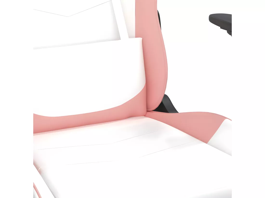 Chaise de jeu avec repose-pied Blanc et rose Similicuir