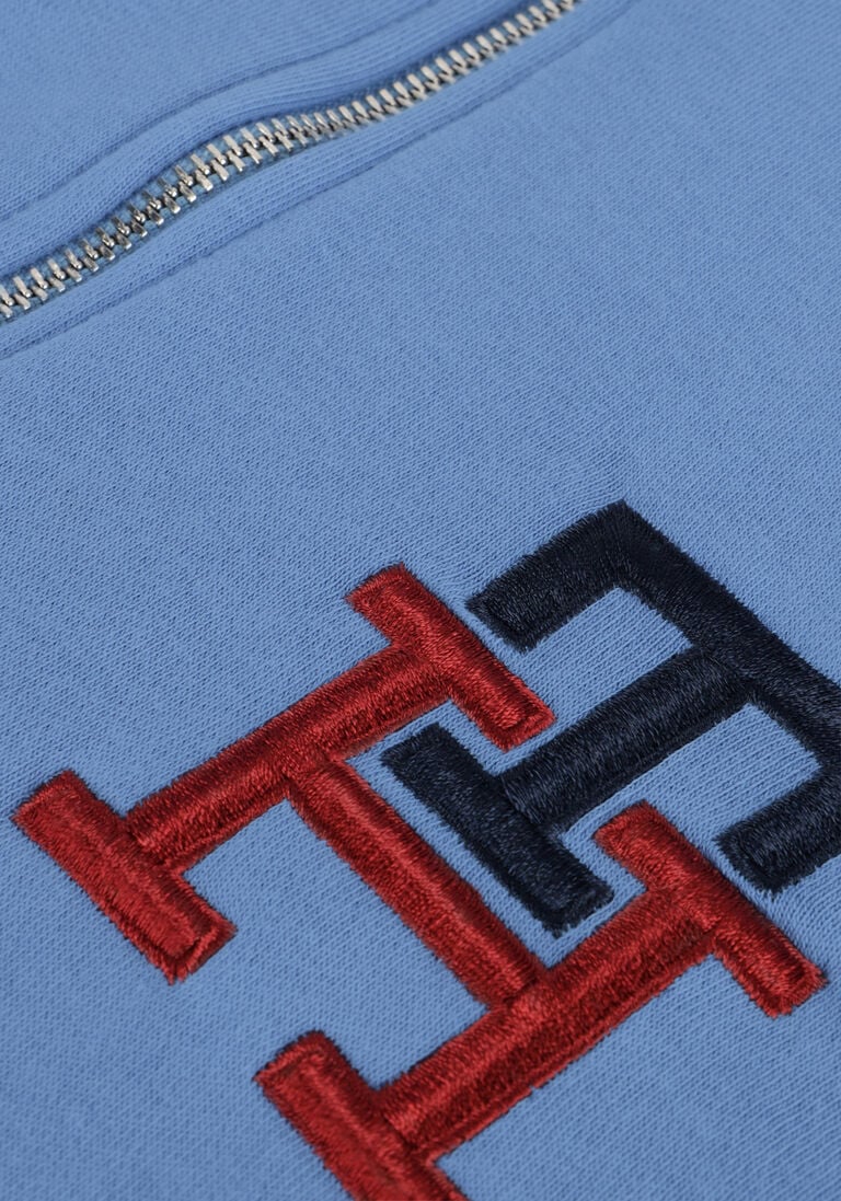 TOMMY HILFIGER blauwe tommy hilfiger trui essential monogram half zip