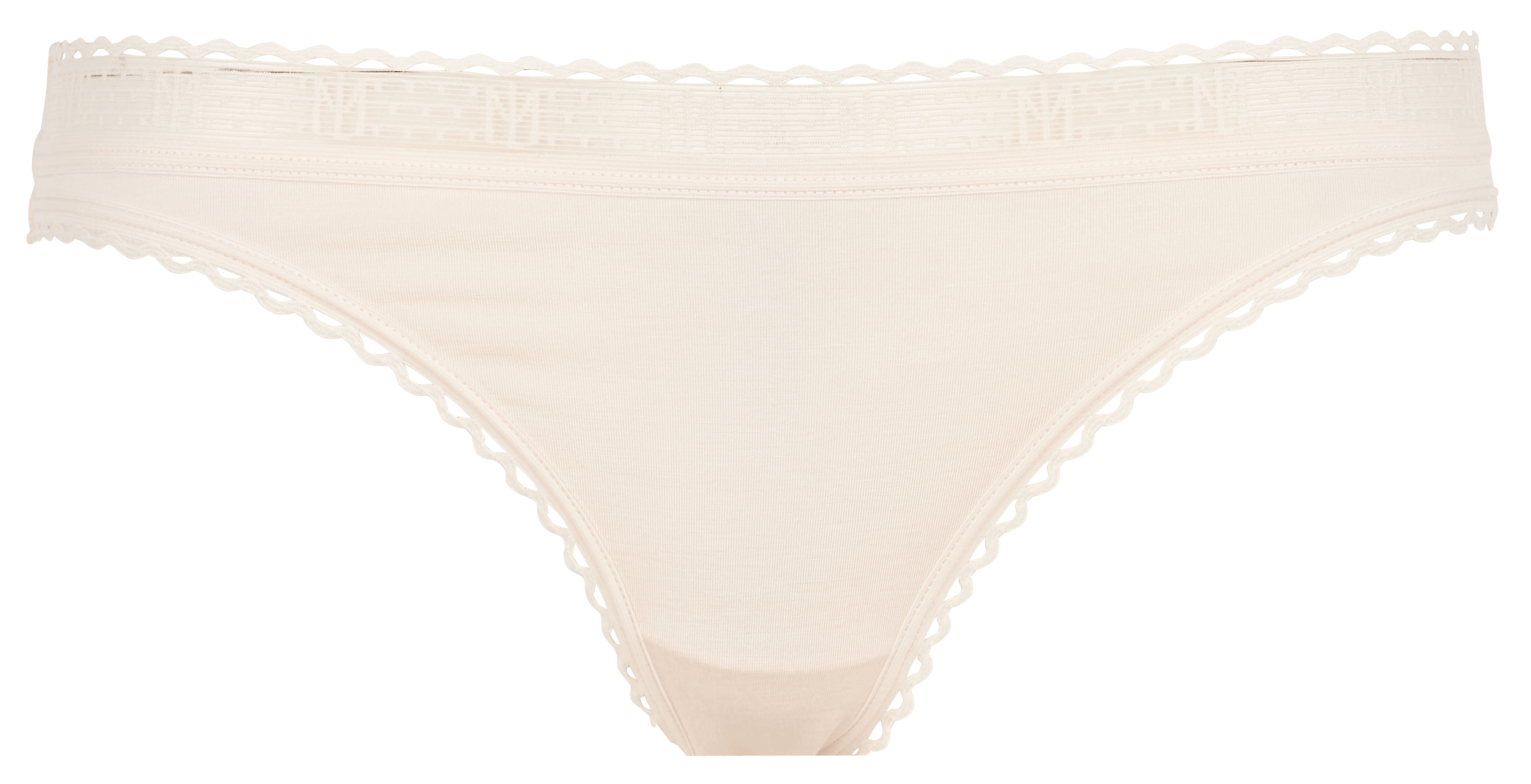 LA PETITE LEJABY - Tanga à bords festonnés| Rose