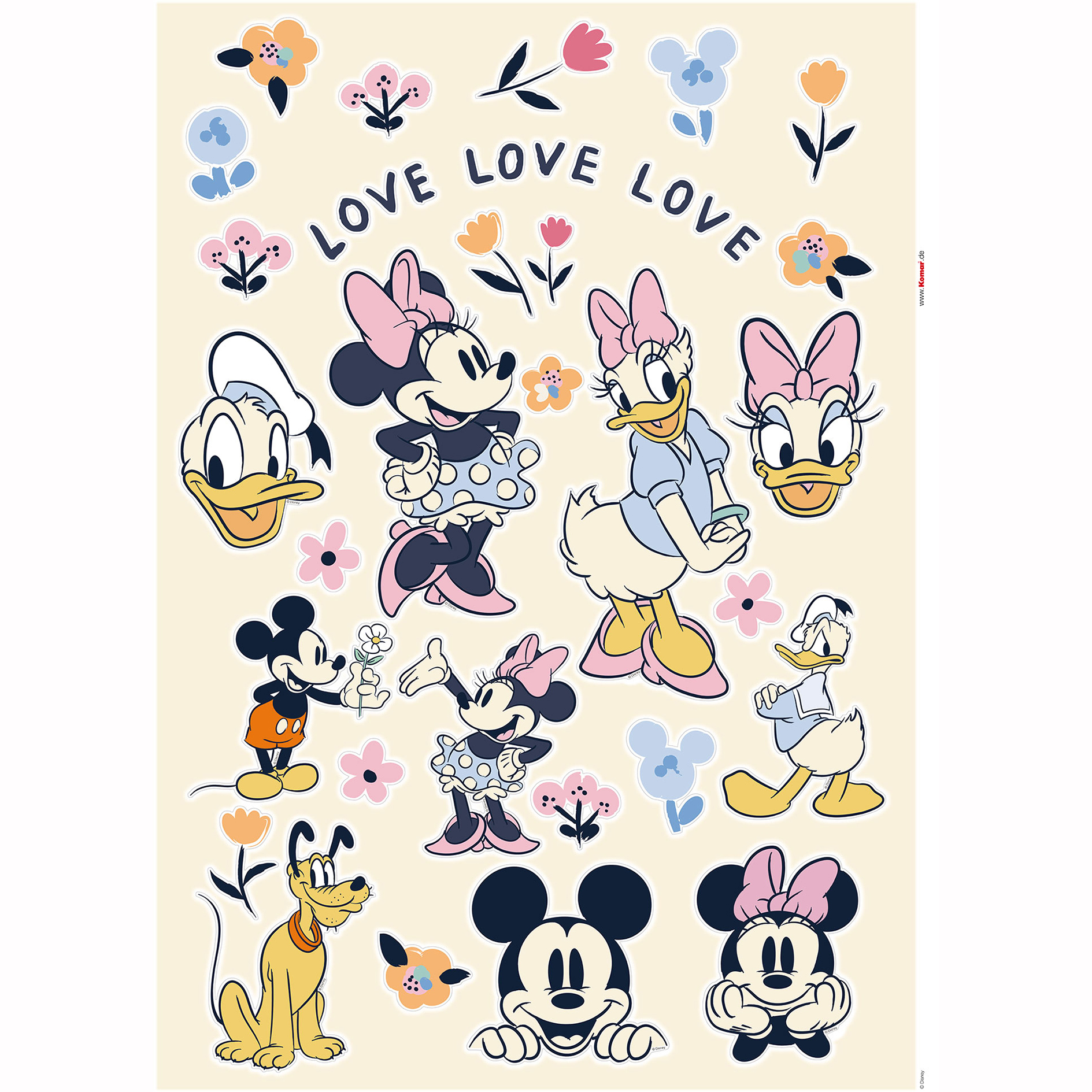 Wandtattoo LOVE - bunt - 50x70 cm