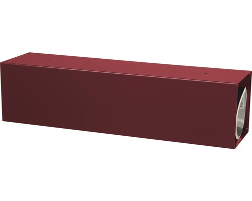MEFA krantenhouder, gepoedercoat staal, BxHxD 430/110/110 mm, letter 11, oxiderood RAL 3009, semi-mat
