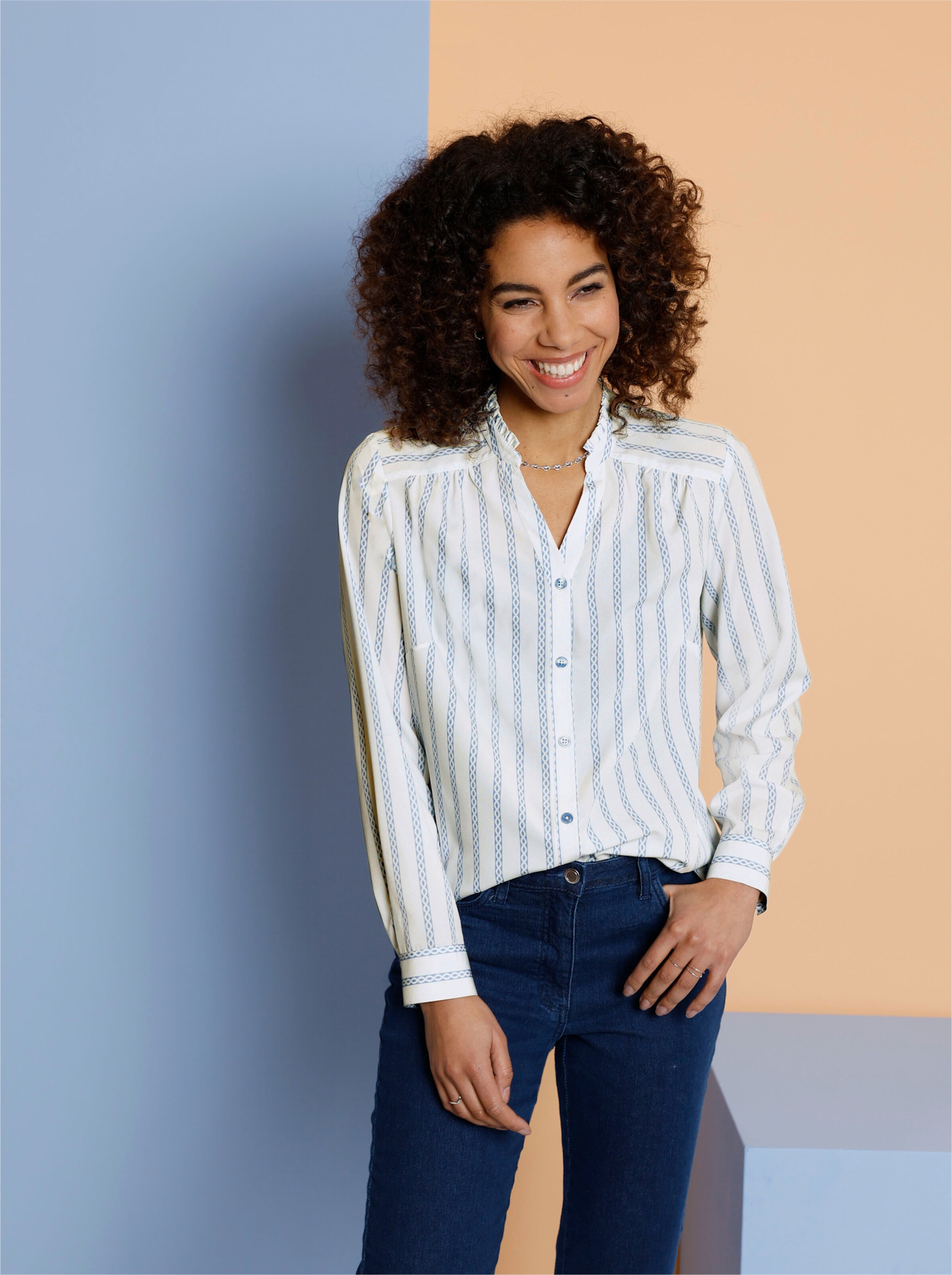 Druckbluse in Crêpe-Qualität