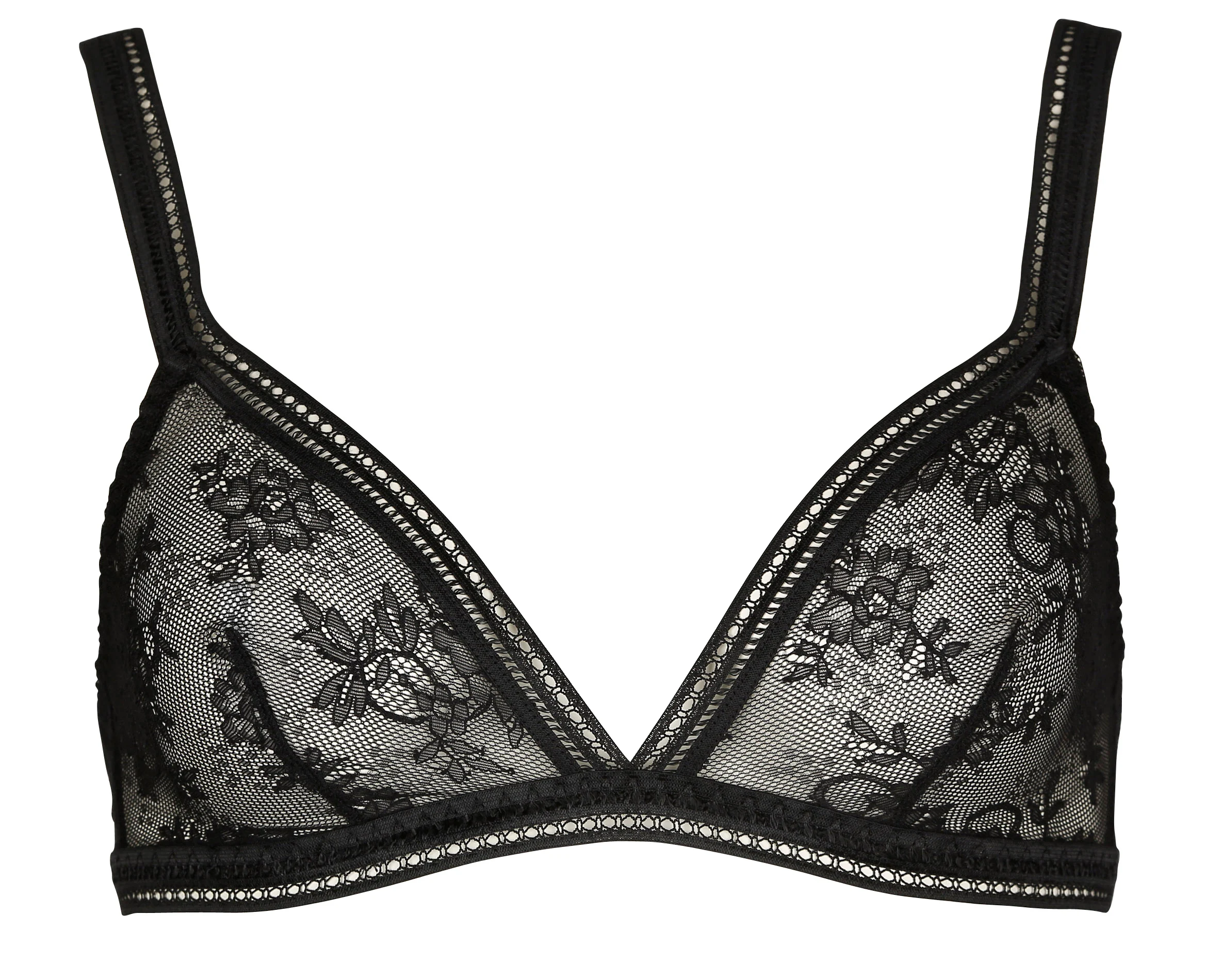Soutien-gorge triangle en dentelle | Noir