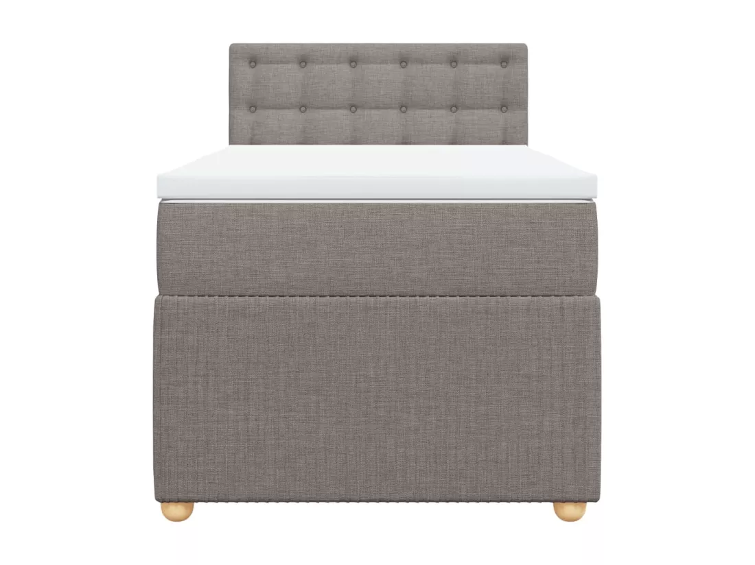 Sommier à lattes de lit avec matelas Taupe 90x190 cm Tissu